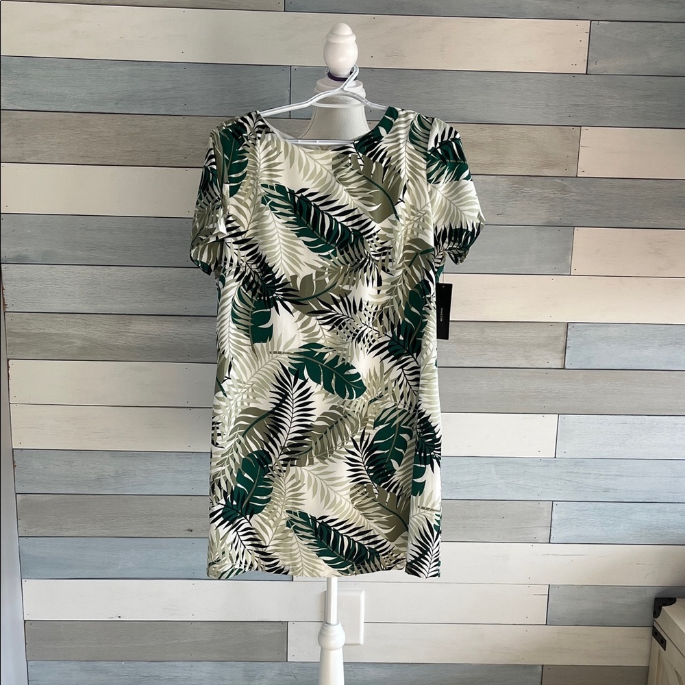 Lulu's Green and White Tropical Print Dress